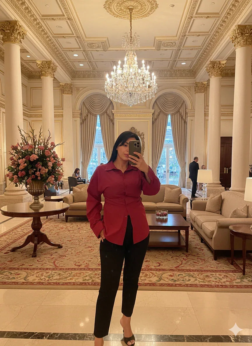 Chemise bordeaux cintré - NMDRESS