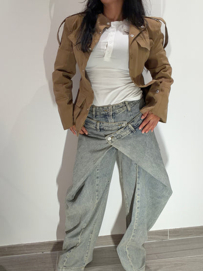 Jean oversize fermeture asymétrique