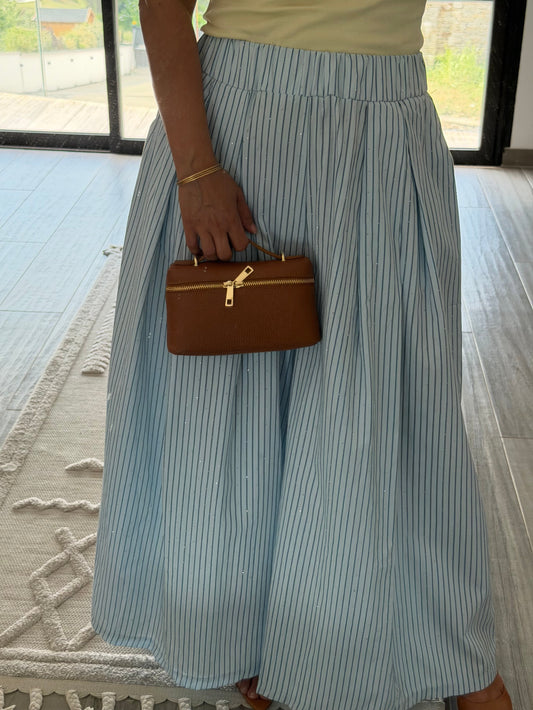 Sac mini pouch signature cuir grainé Camel