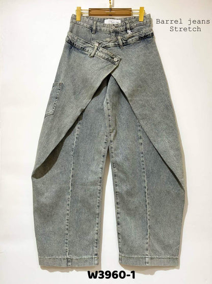 Jean oversize fermeture asymétrique