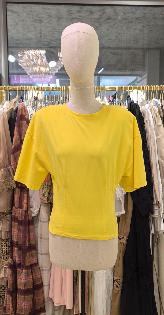 Tee shirt Jaune Jolne à épaulette