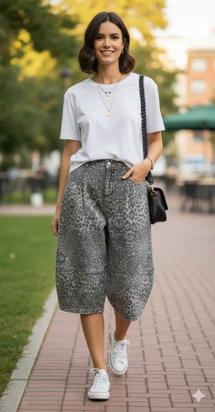 Bermuda imprimé animal large - NMDRESS