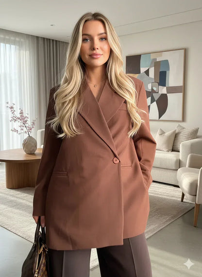 Blazer Marron fermeture croisé Lola - NMDRESS