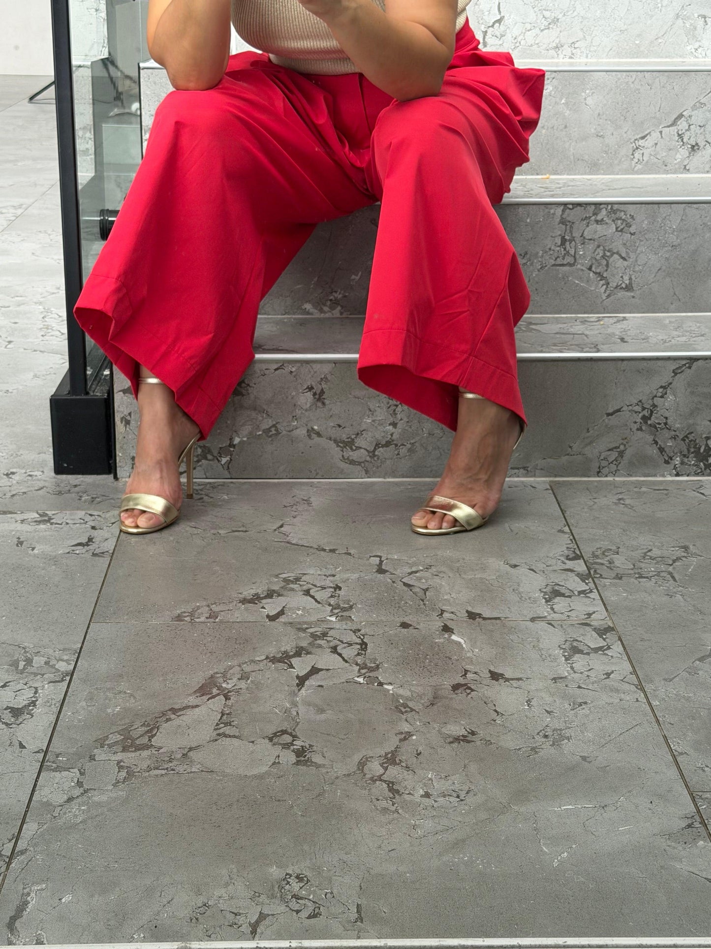 Pantalon femme rouge Yeni ballon