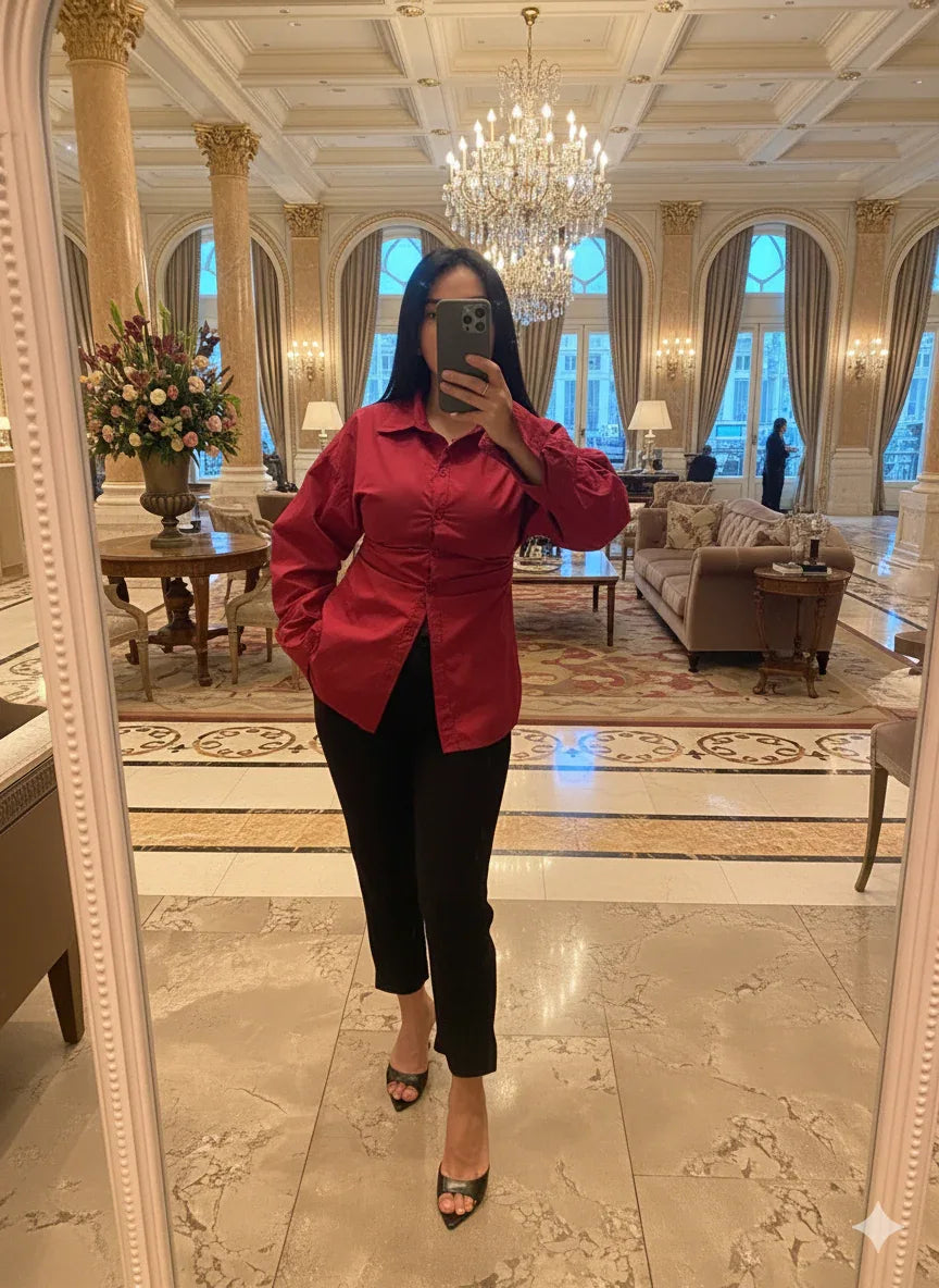 Chemise bordeaux cintré - NMDRESS