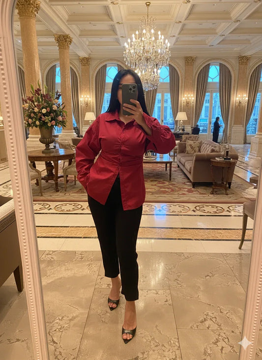 Chemise bordeaux cintré - NMDRESS