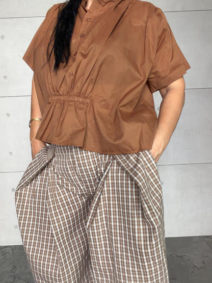 Top Irene marron