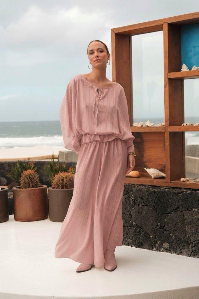 Ensemble Hina satin rose