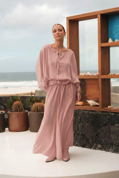 Ensemble Hina satin rose