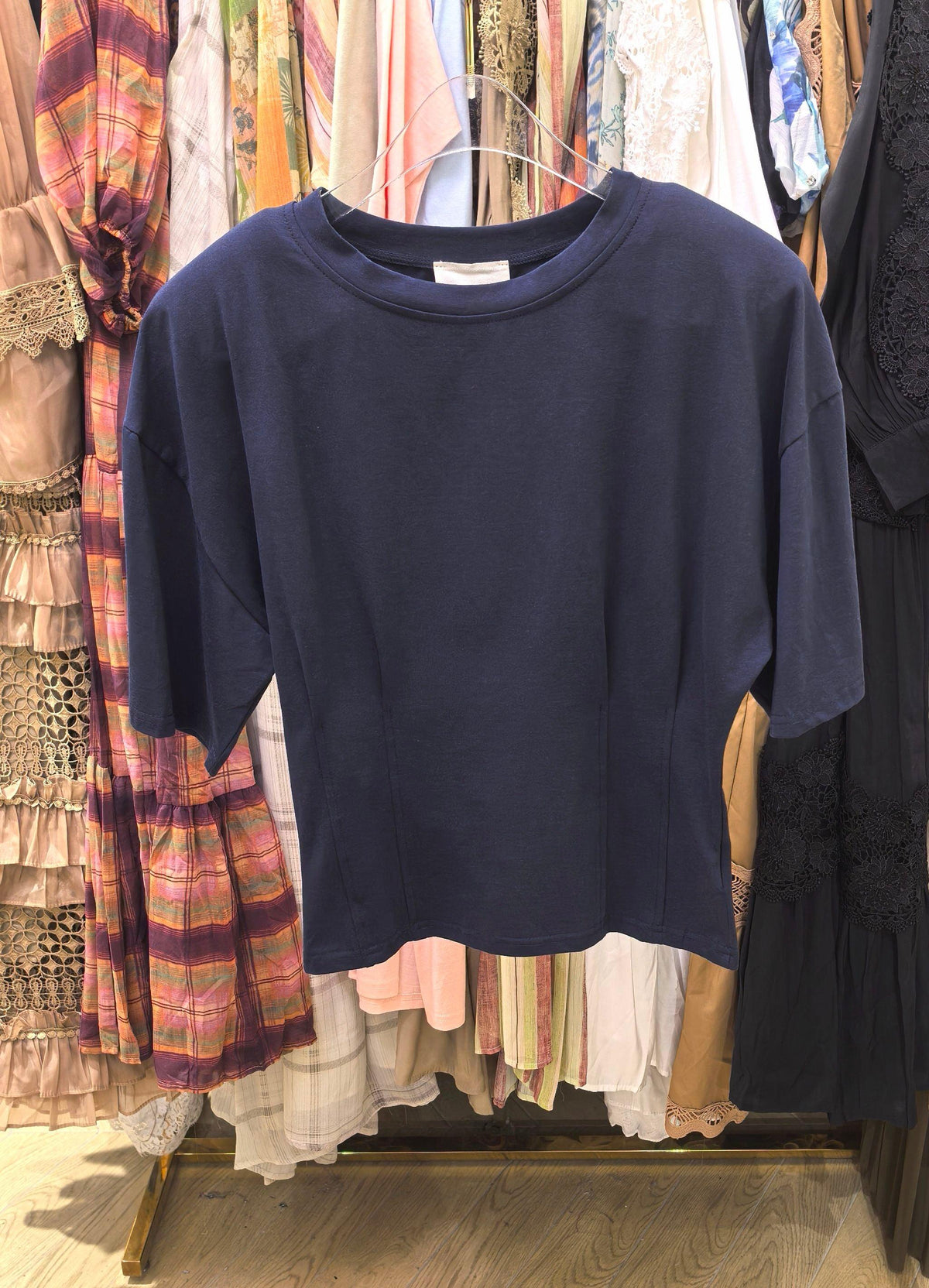 Tee shirt bleu Jolne à épaulette