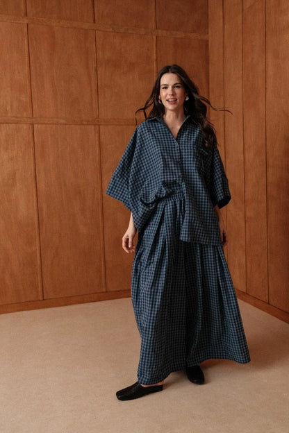 Ensemble Aline oversize bleu Vichy