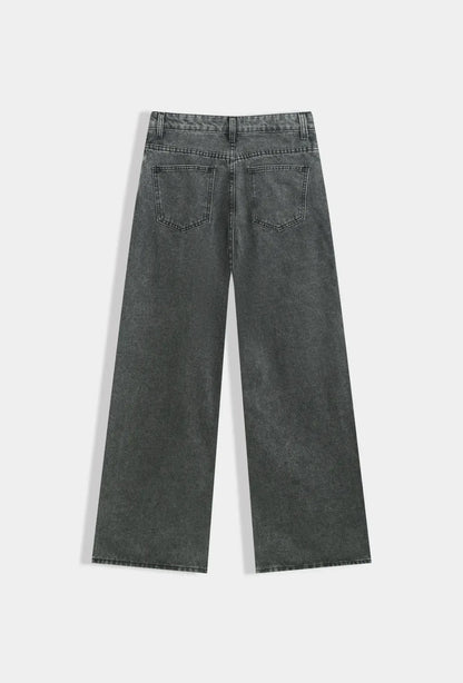 Jeans fermeture asymétrique Gris - NMDRESS
