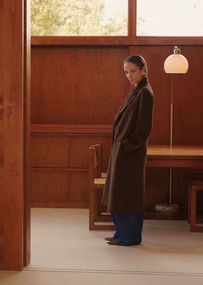 Manteau Mk choco 100% Laine