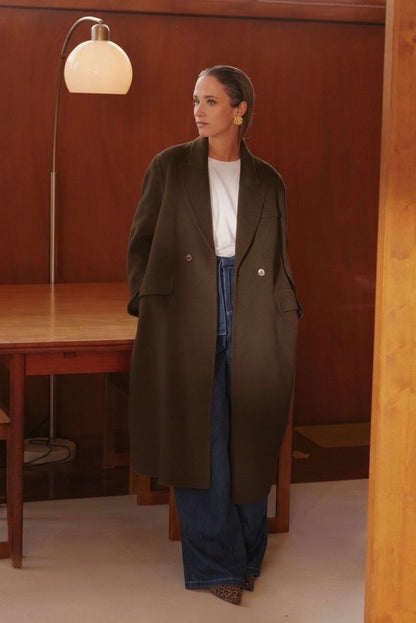 Manteau Mk choco 100% Laine