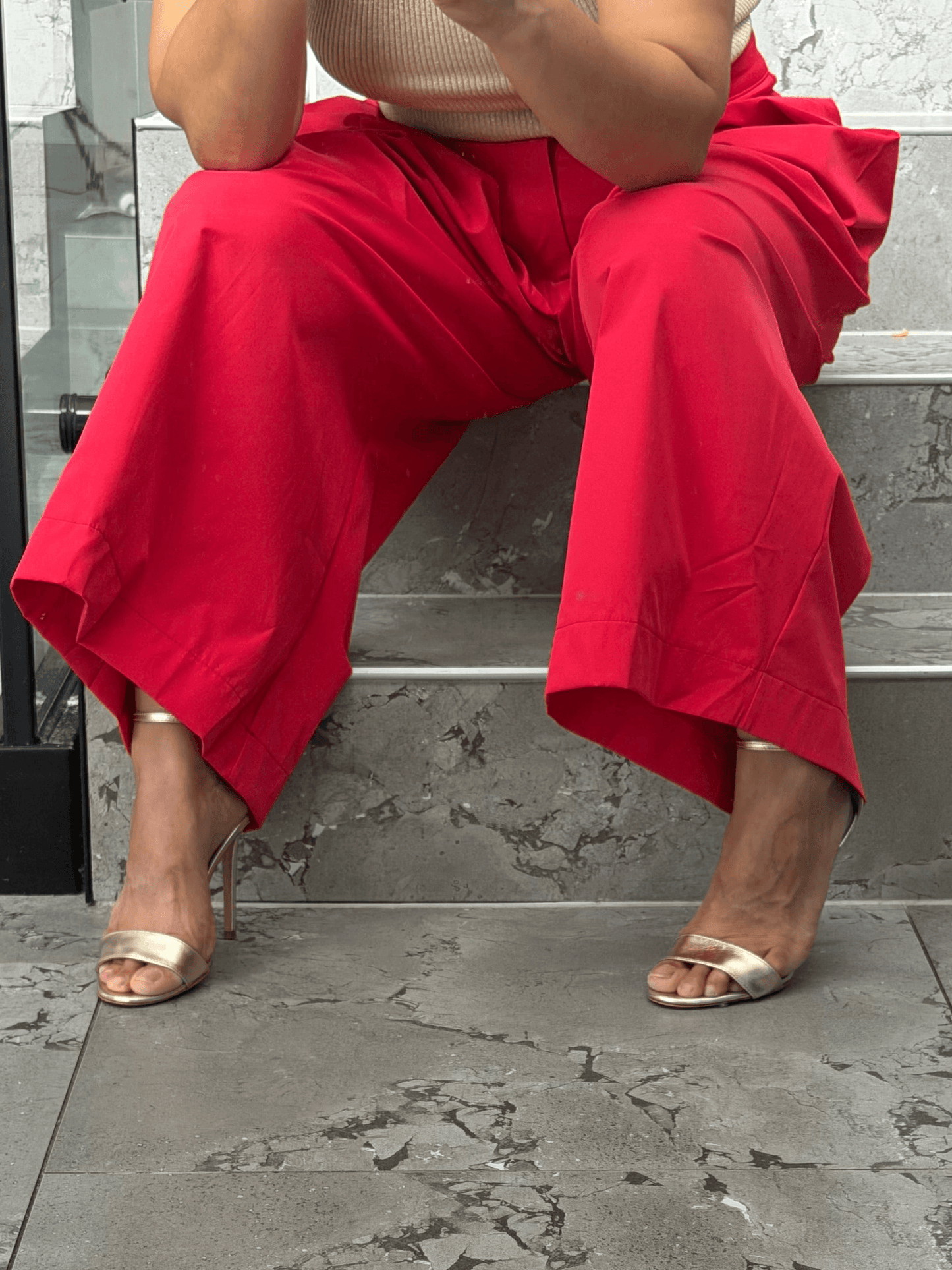 Pantalon femme rouge Yeni ballon