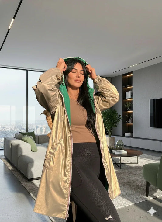 Parka réversible dorée/vert - NMDRESS