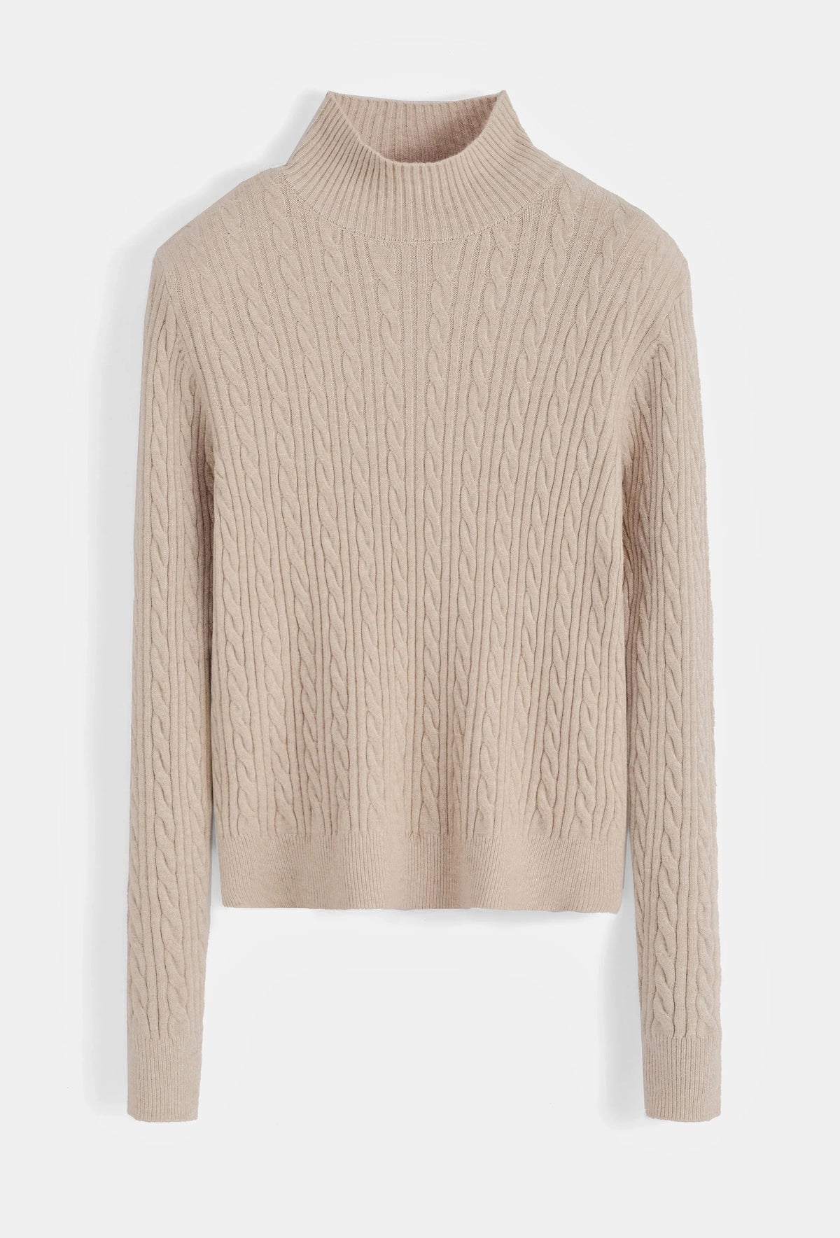 Pull structuré à tricot avec épaulettes Beige - NMDRESS