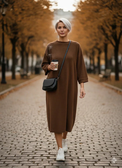 Robe marron longue velours - NMDRESS