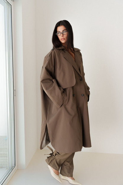 Trench long oversize splendide choco