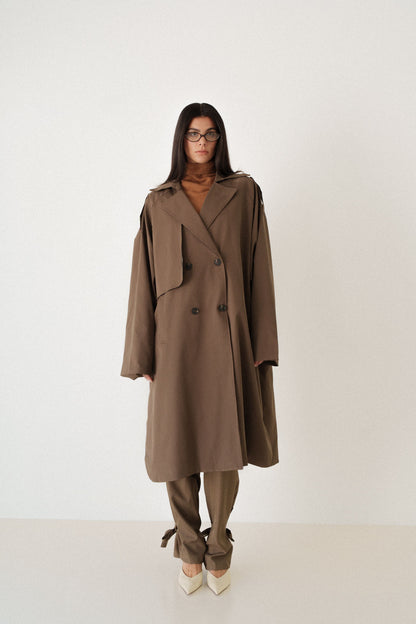 Trench long oversize splendide choco